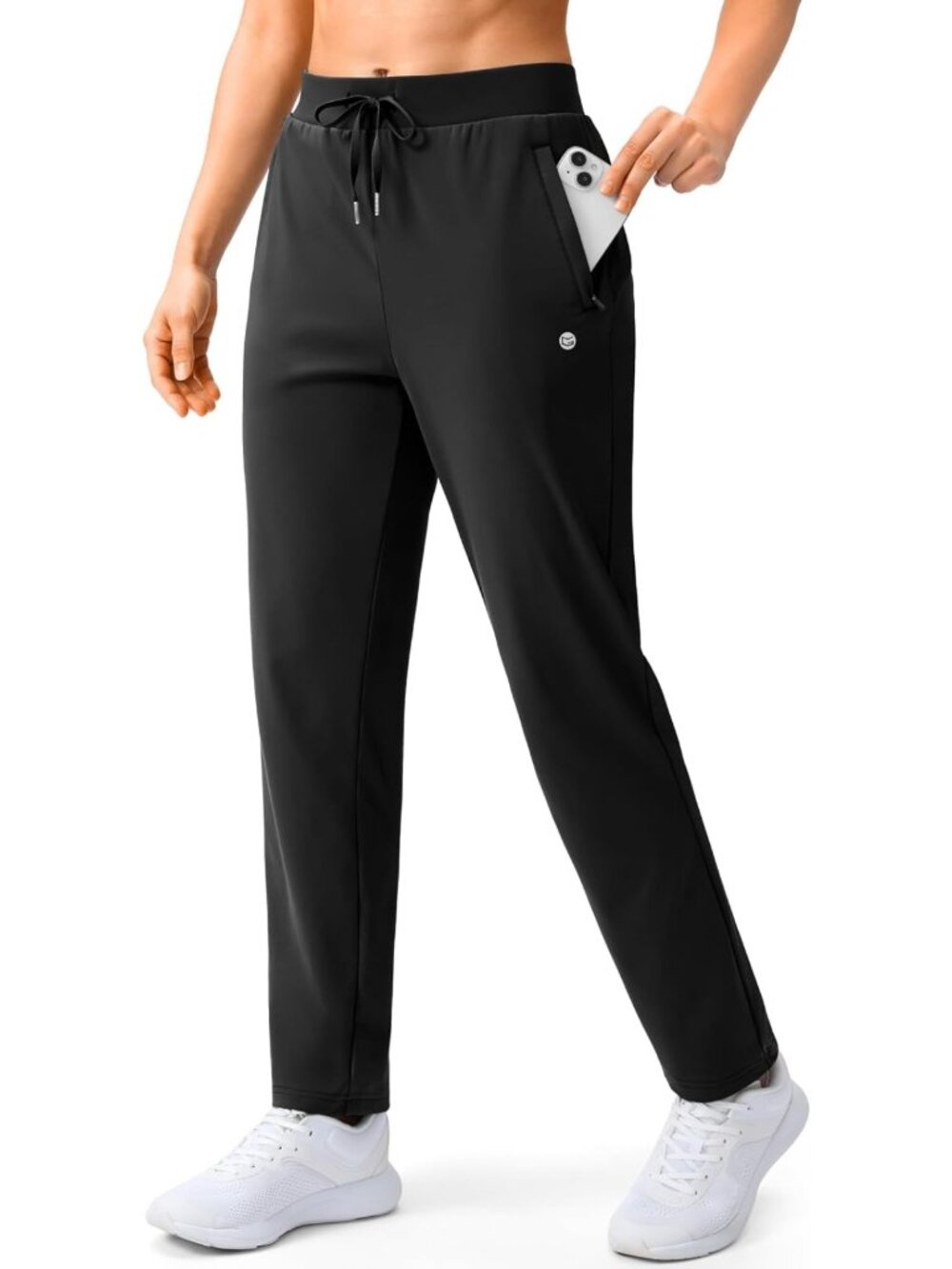 Women's Stretch Athletic Track Pants with 2 Zipper Pockets - Comfy & Stylish